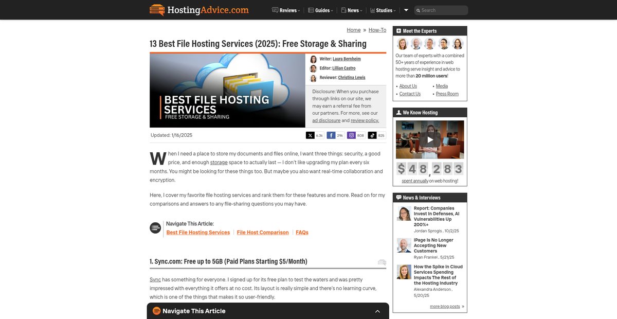 13 Best File Hosting Services (2025): Free Storage & Sharing Screenshot
