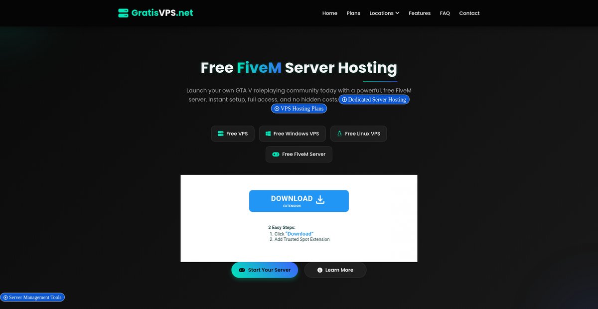 100% Free FiveM Server Hosting | Instant Setup & DDoS ... Screenshot