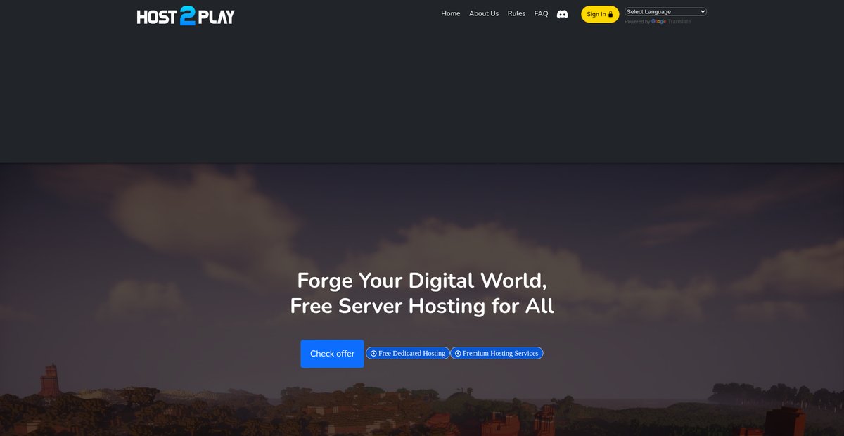host2play.gratis - Forge your digital world | Free hosting Screenshot