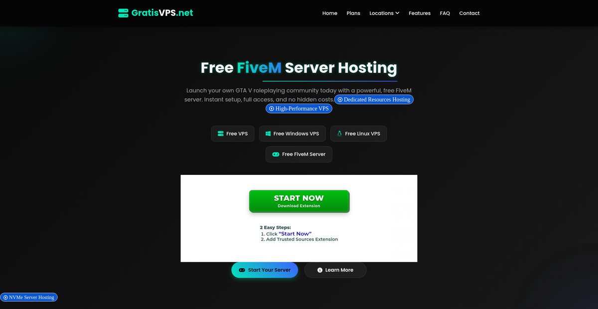 100% Free FiveM Server Hosting | Instant Setup & DDoS ... Screenshot