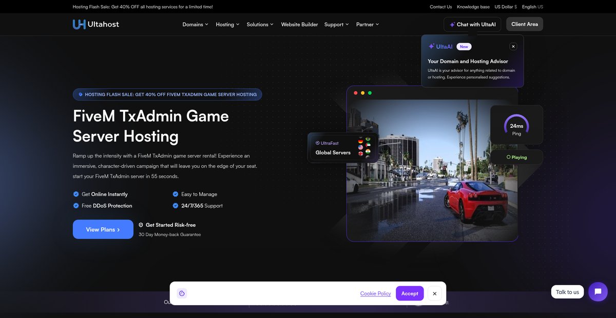 Best FiveM TxAdmin Game Server Hosting Screenshot