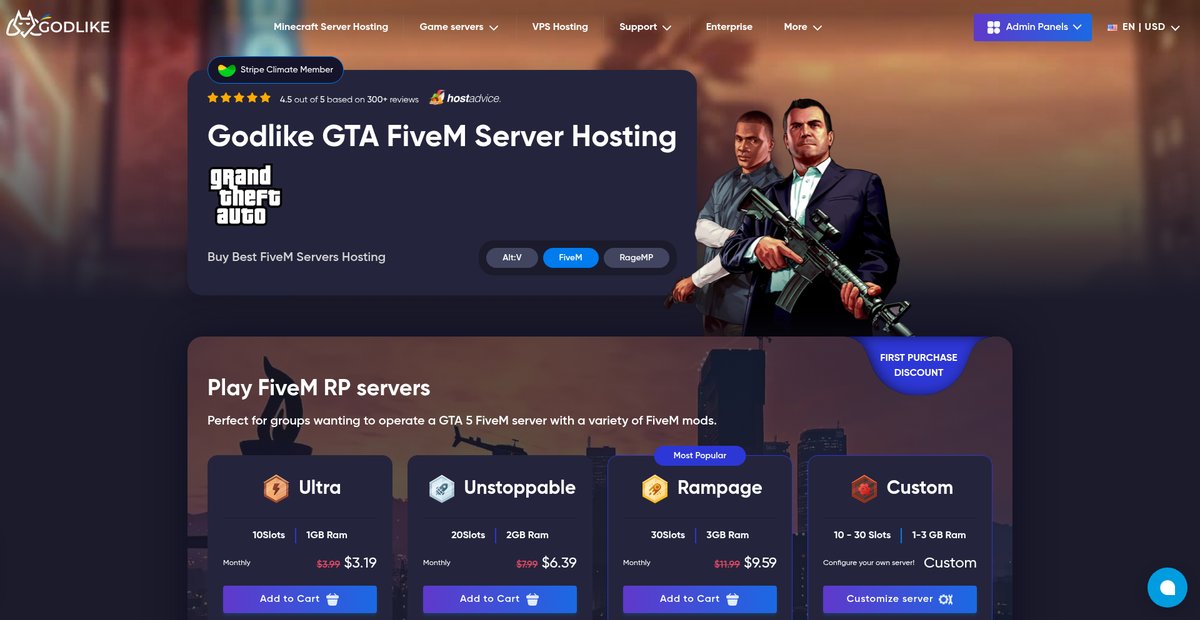 Gta FiveM Server Hosting - Godlike Screenshot