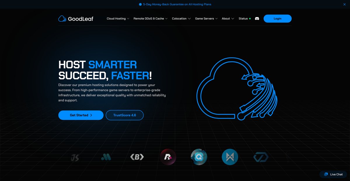 GoodLeaf Hosting - Affordable FiveM & VPS Server Hosting Screenshot