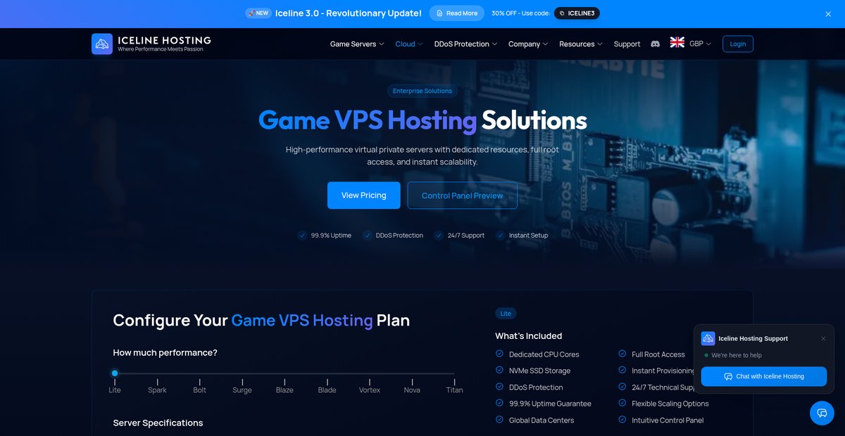 Game VPS Hosting | High-Performance Cloud Solutions Screenshot