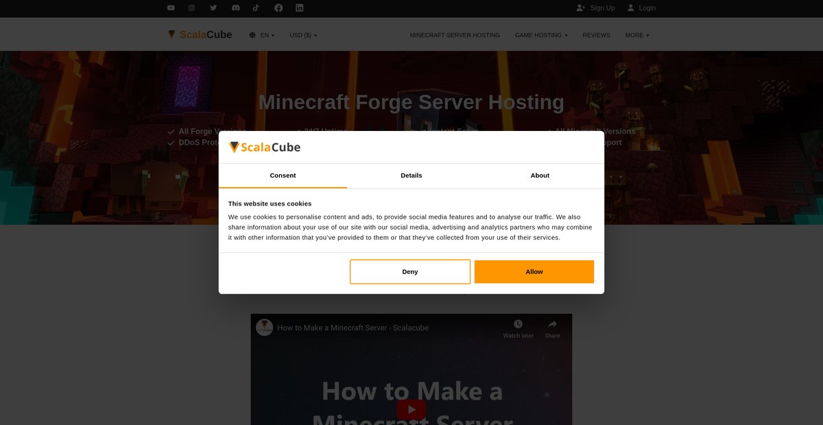 Minecraft Forge Server Hosting Screenshot