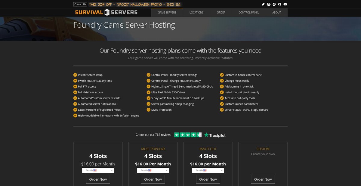 Foundry Server Hosting | Survival Servers Screenshot