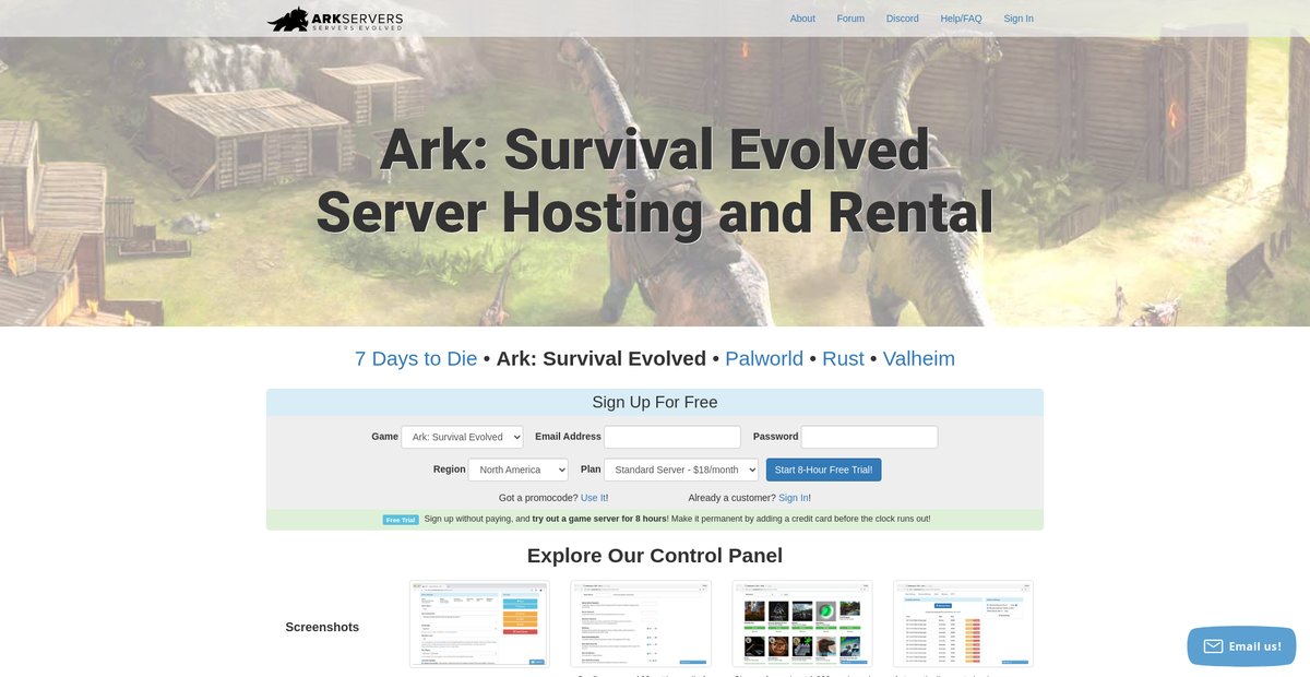 Ark: Survival Evolved Server Hosting and Rental | ArkServers.io Screenshot