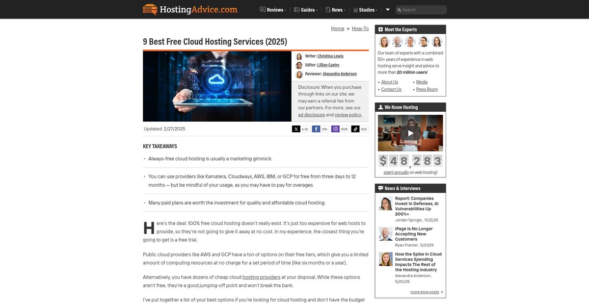 9 Best Free Cloud Hosting Services (2025) Screenshot