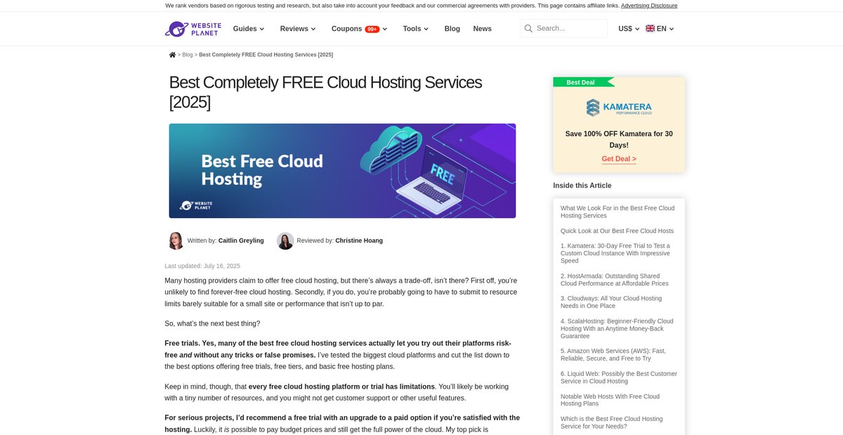 Best Completely FREE Cloud Hosting Services [2025] Screenshot