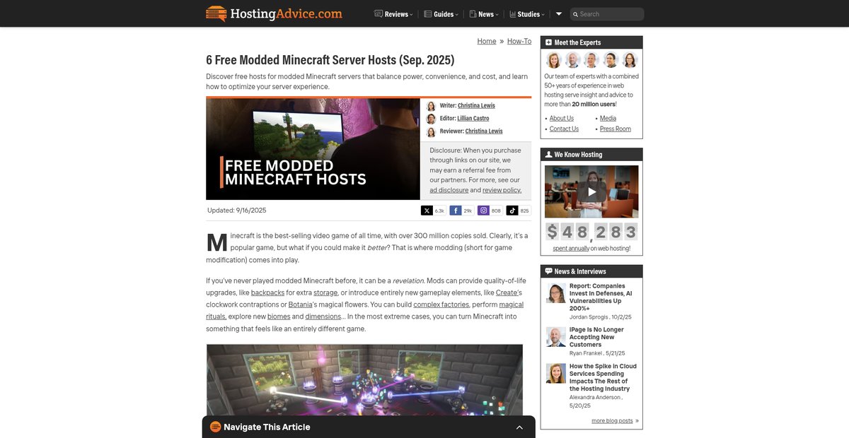 6 Free Modded Minecraft Server Hosts (Sep. 2025) Screenshot