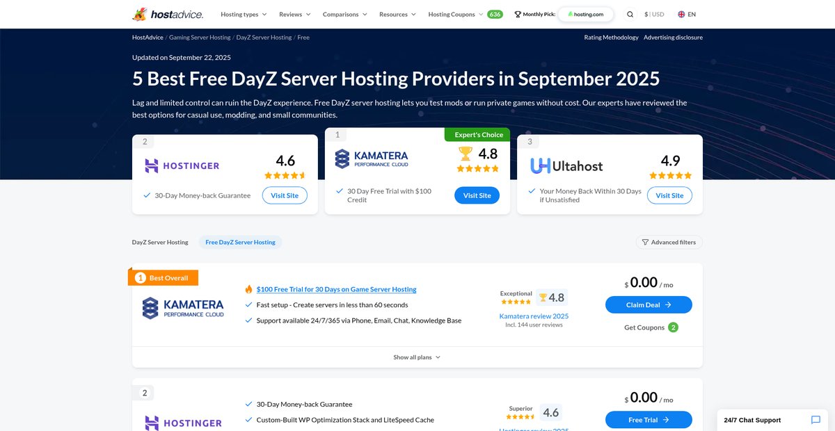 5 Best Free DayZ Server Hosting Services Apr 2025 Screenshot
