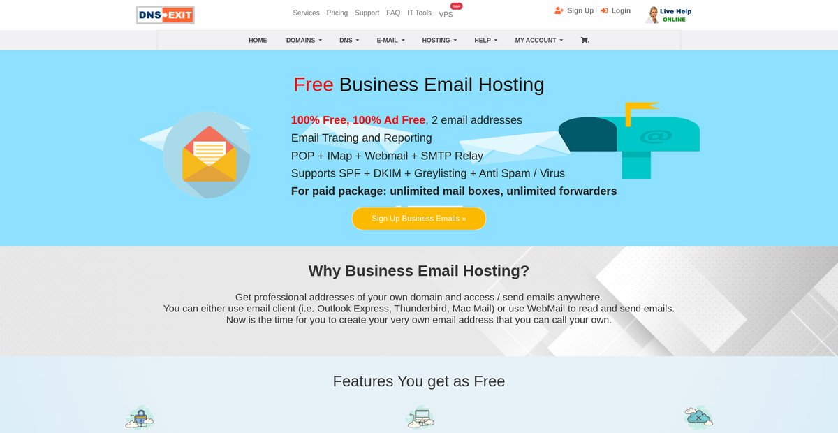 Free Business Email Hosting Screenshot