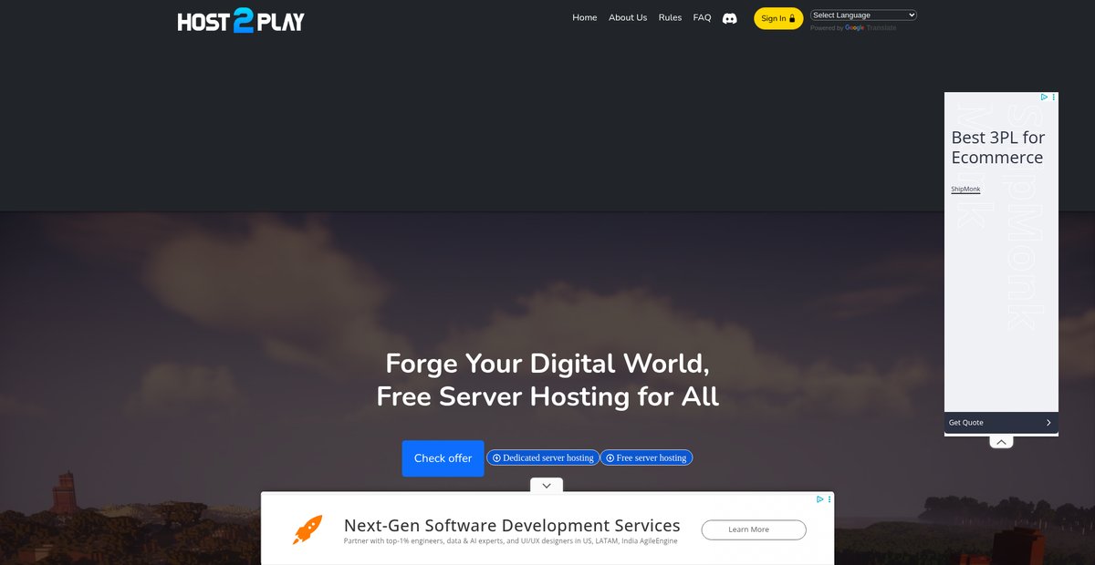 host2play | Free Hosting Screenshot