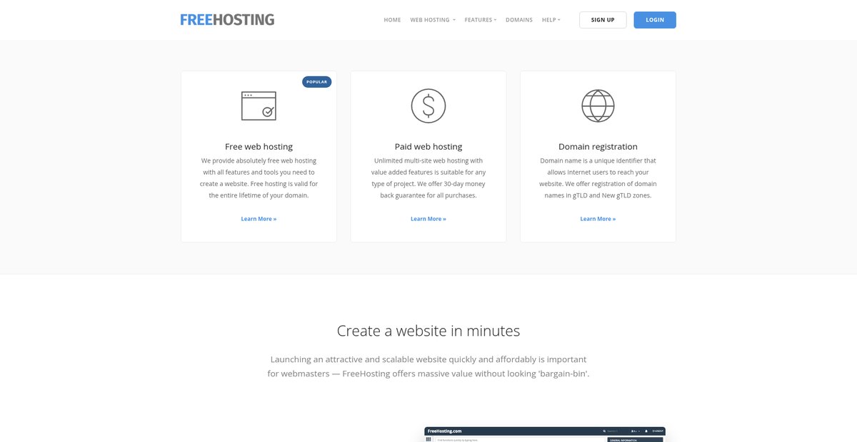 Free Hosting - Your Domain, Unlimited Bandwidth, PHP ... Screenshot