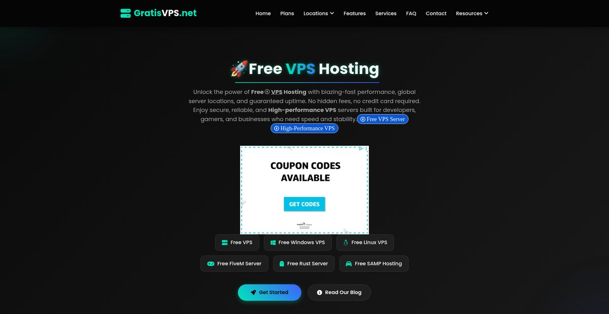 100% Free VPS Server | Instant Setup & NVMe Speed ... Screenshot