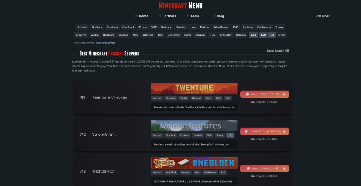 23+ BEST Cracked Minecraft Servers of May 2025 Screenshot