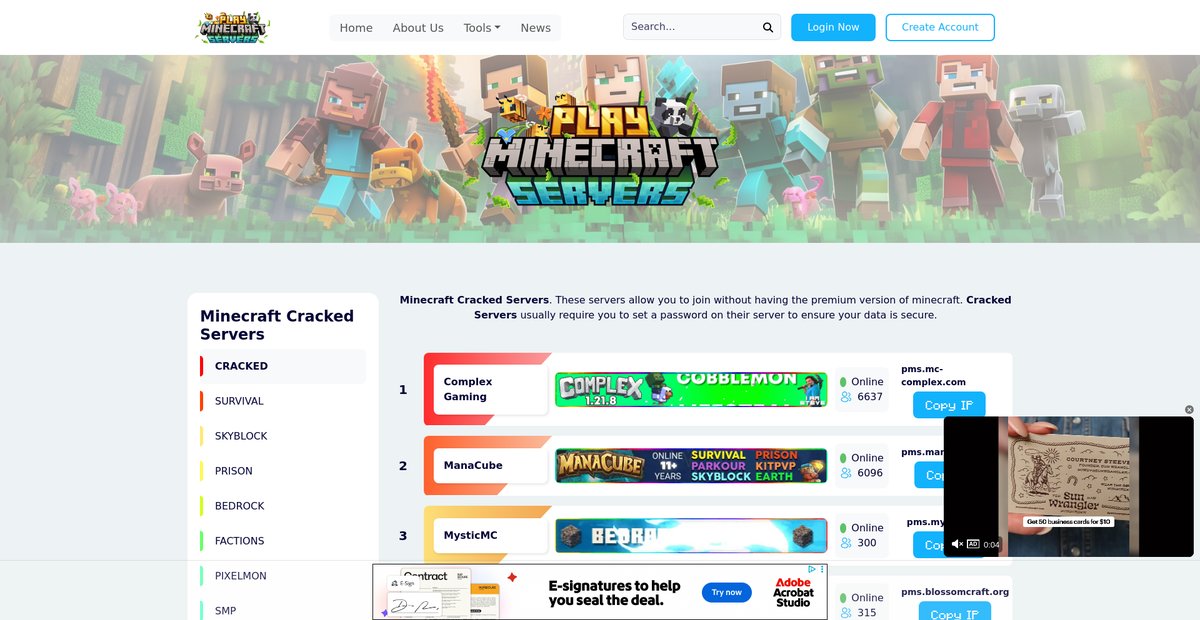 Minecraft Cracked Servers Screenshot