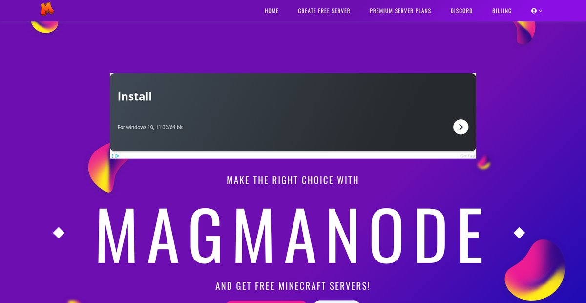 MagmaNode - Free Minecraft Server Hosting Screenshot