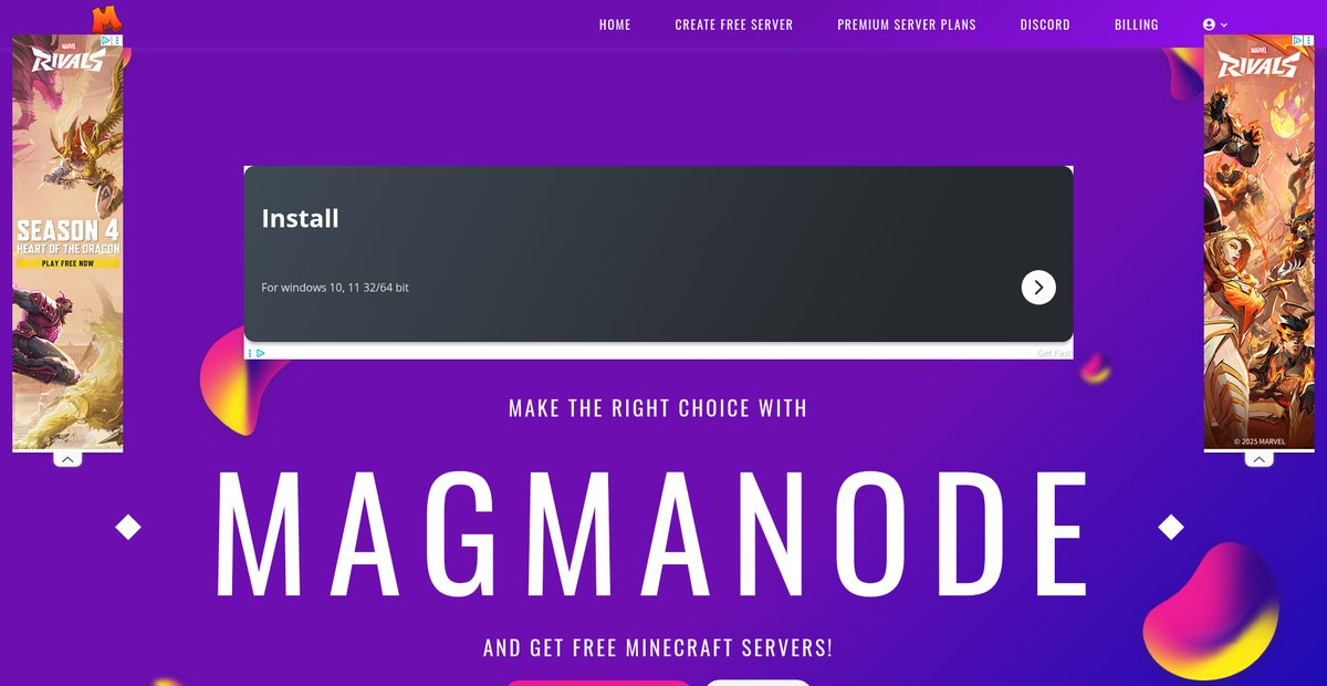 MagmaNode - Free Minecraft Server Hosting Screenshot