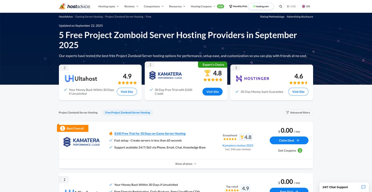 5 Free Project Zomboid Server Hosting (Sep 2025) Screenshot
