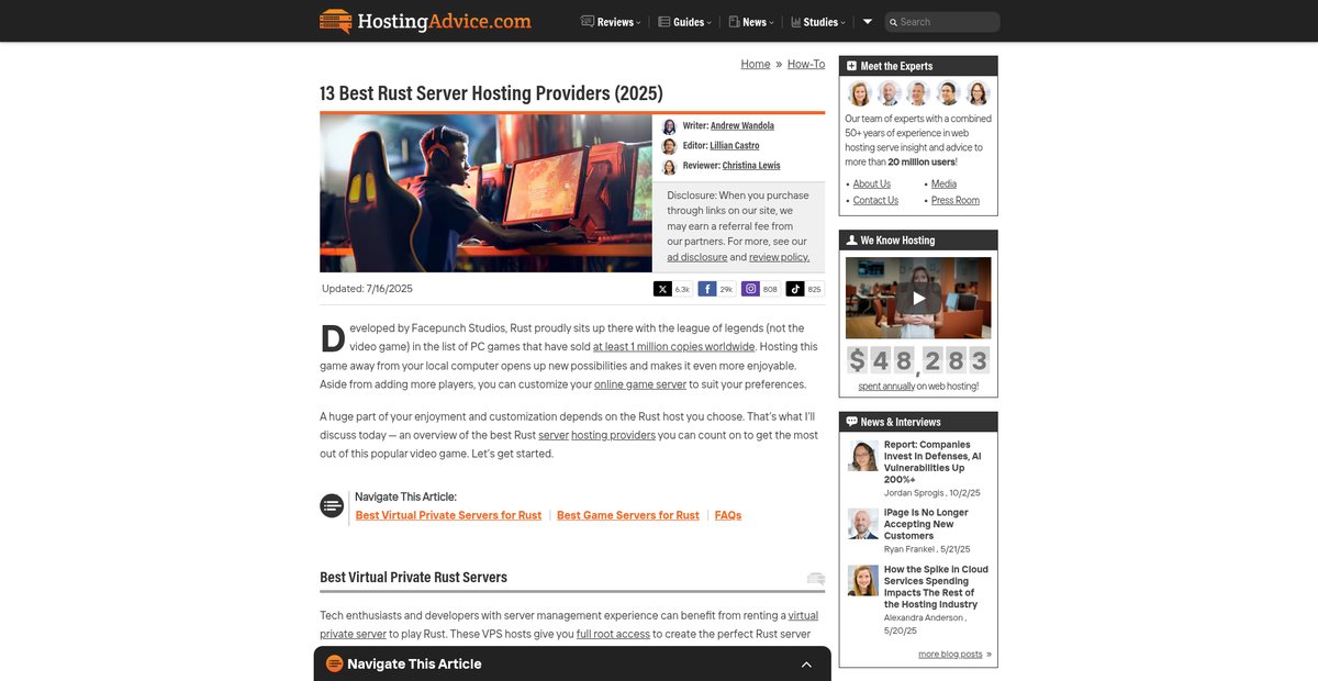 13 Best Rust Server Hosting Providers (2025) Screenshot