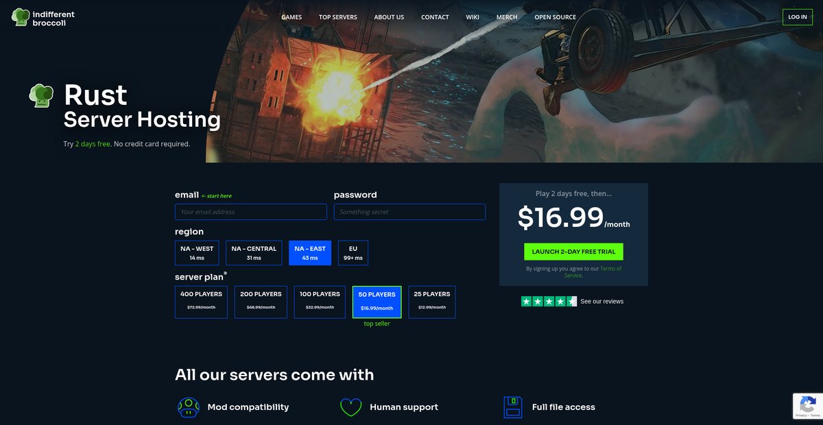 Rust Server Hosting Screenshot
