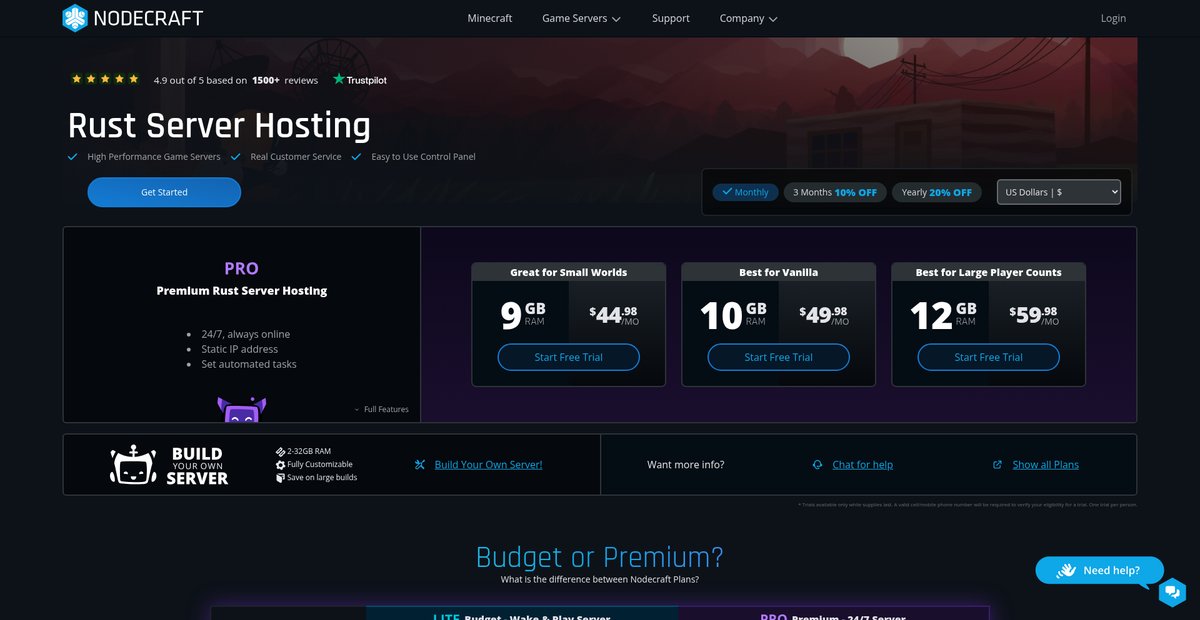 Rust Server Hosting Screenshot