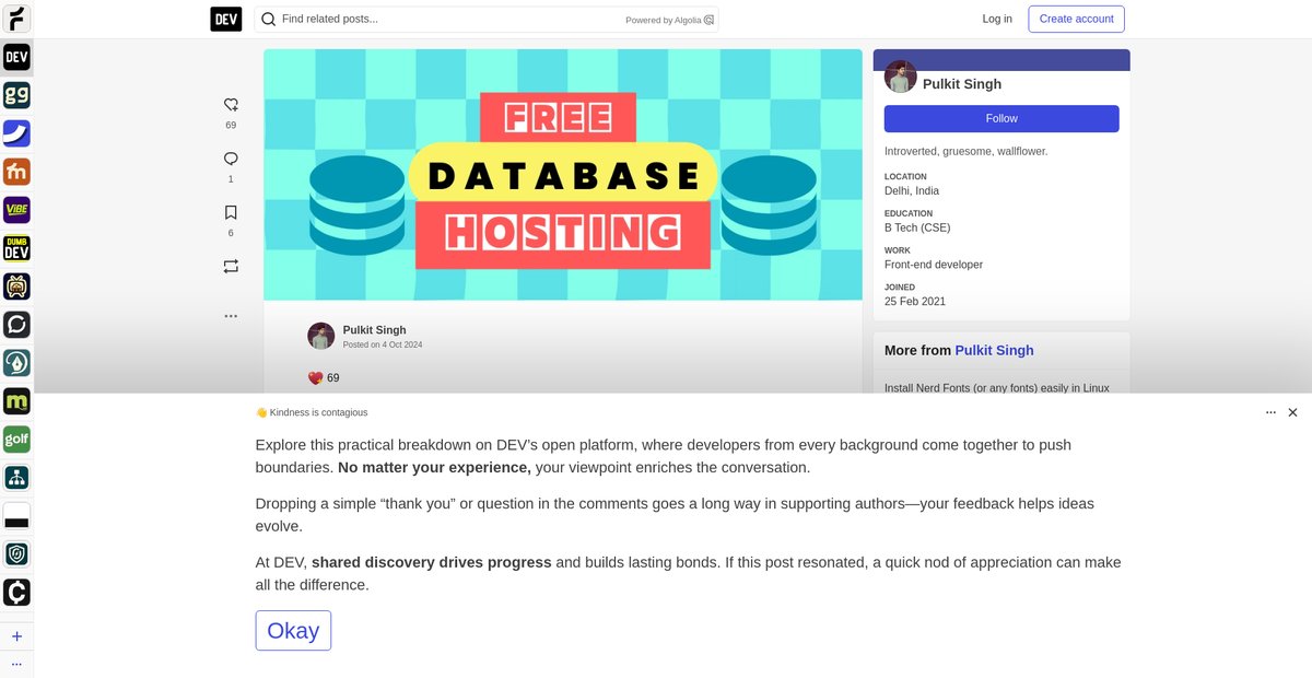Free Database Hosting for Your Next Project Screenshot