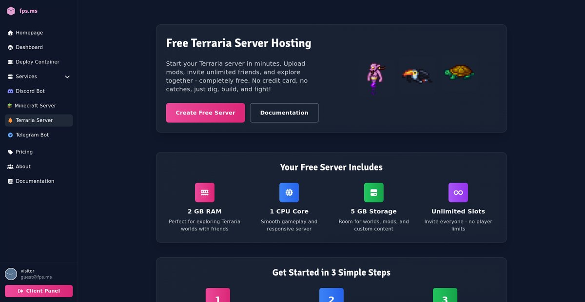 Free Terraria Server Hosting Screenshot