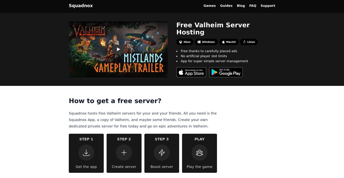 Free Valheim Server Hosting Screenshot