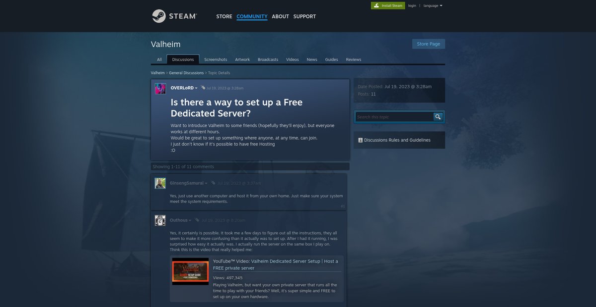 Is there a way to set up a Free Dedicated Server? Screenshot