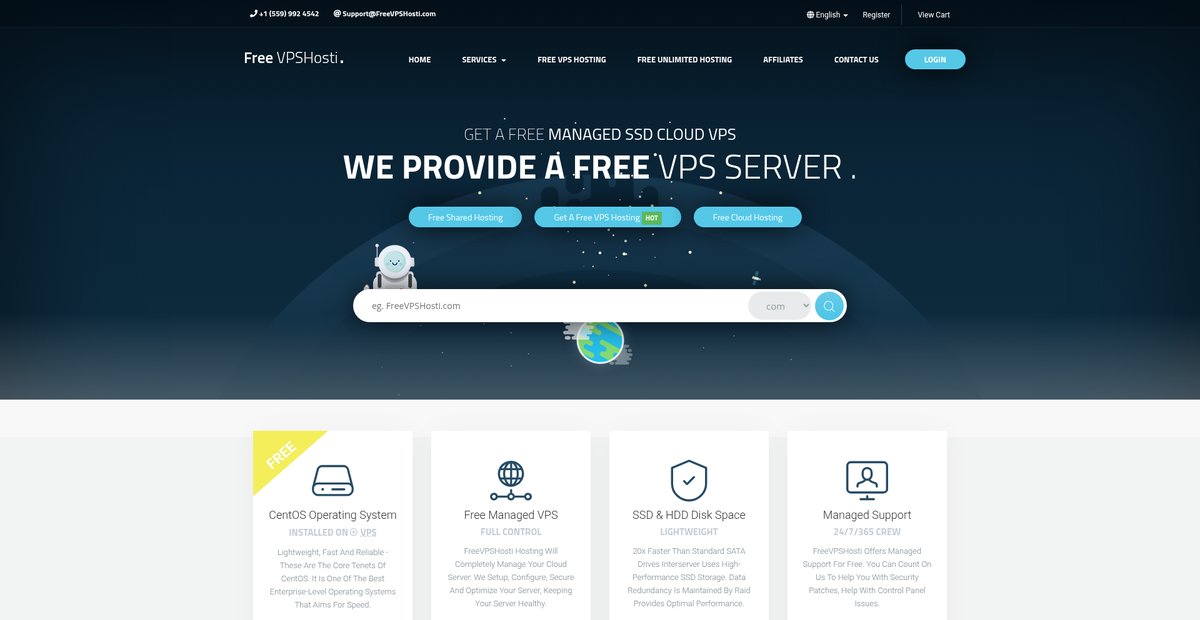 Portal Home - FreeVPSHosti - Get a Free 2 GB Managed VPS ... Screenshot