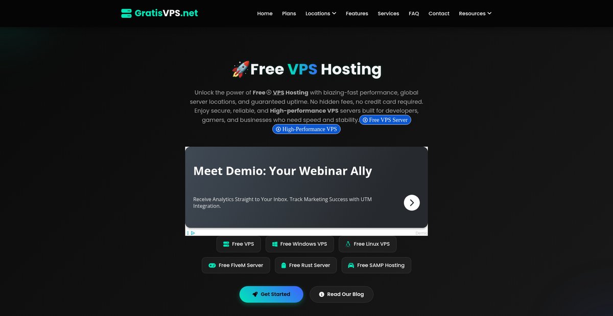 Free VPS Hosting Screenshot