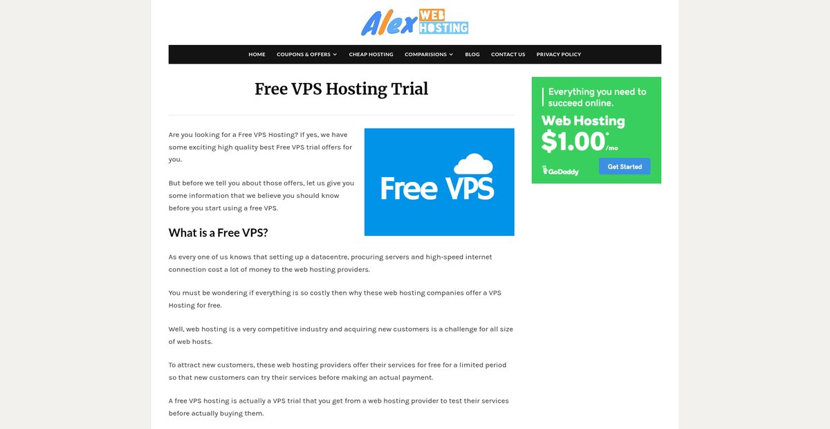 10+ Best Free VPS Hosting Trial Windows & Linux 2025 | No Credit Card Screenshot