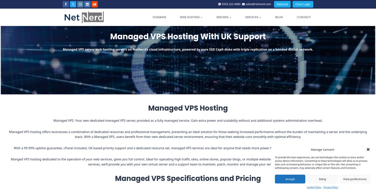 Managed VPS Hosting | UK Support | Cloud VPS | WHM & cPanel Screenshot