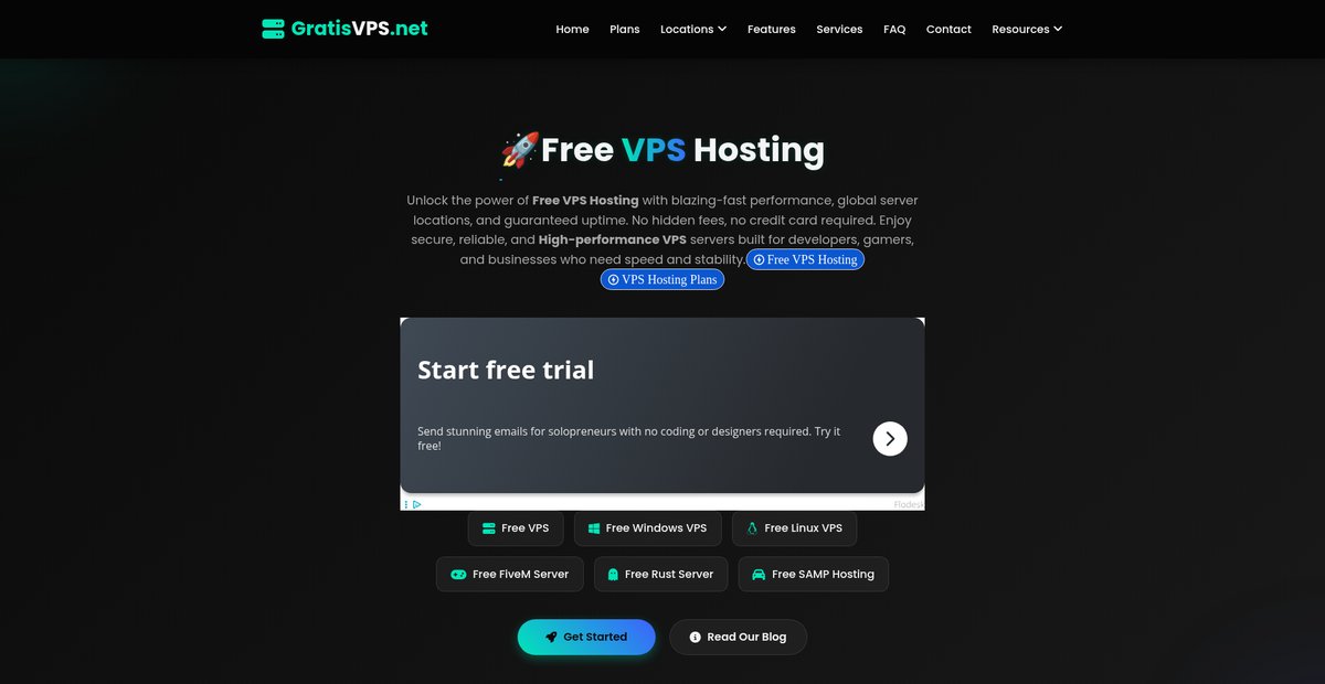 100% Free VPS Server | Instant Setup & NVMe Speed ... Screenshot