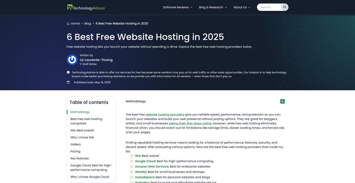 6 Best Free Website Hosting in 2025 Screenshot