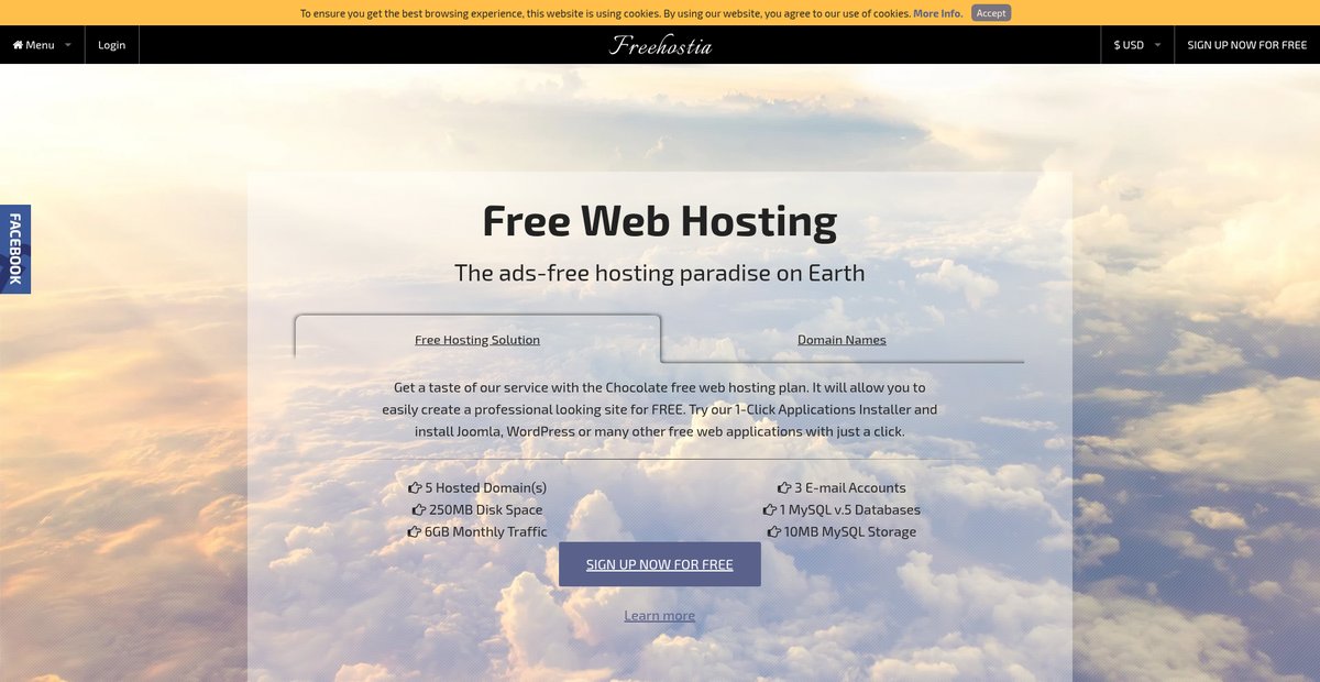 Freehostia.com: Free Web Hosting - Linux, PHP, MySQL, No ... Screenshot