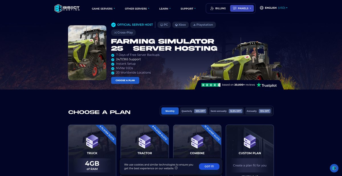 Farming Simulator 25 Server Hosting Screenshot