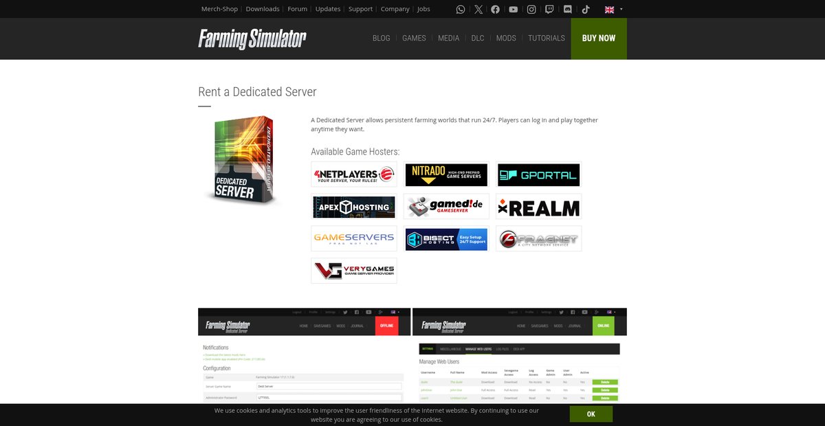 Dedicated Server Software Screenshot
