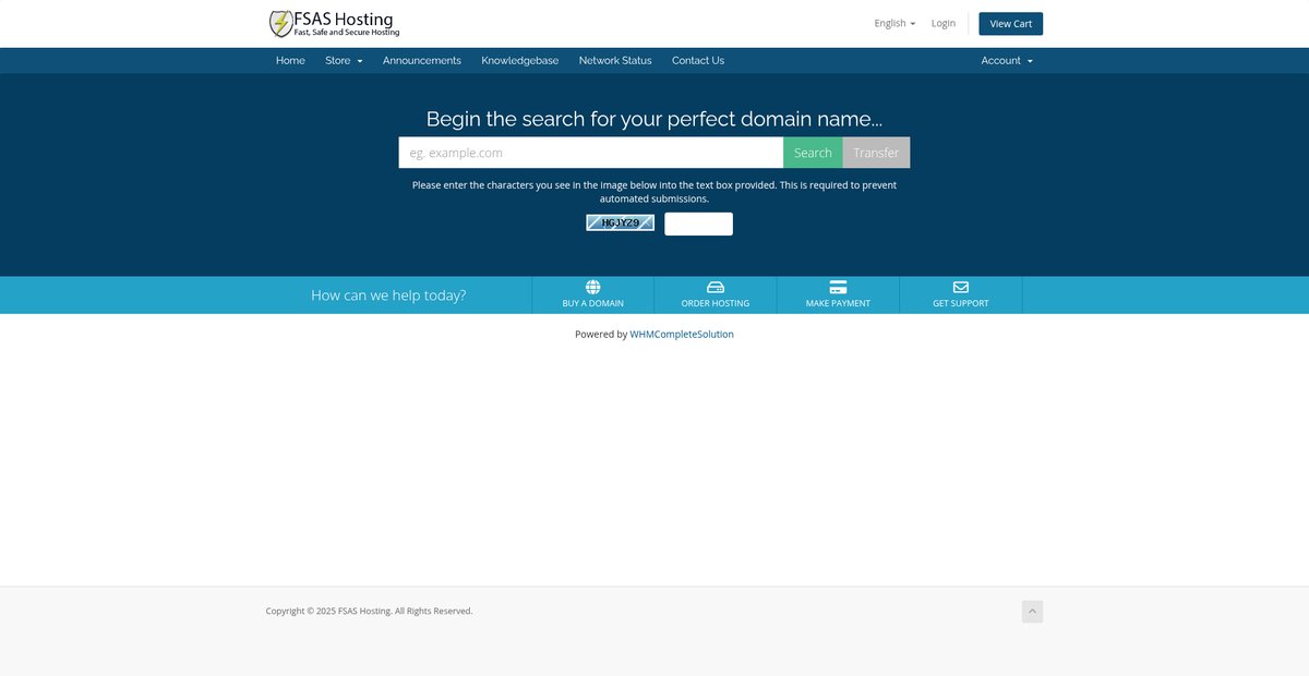 Portal Home - FSAS Hosting Screenshot