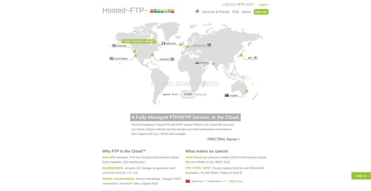 FTP in the Cloud™ | Hosted~FTP~ Screenshot