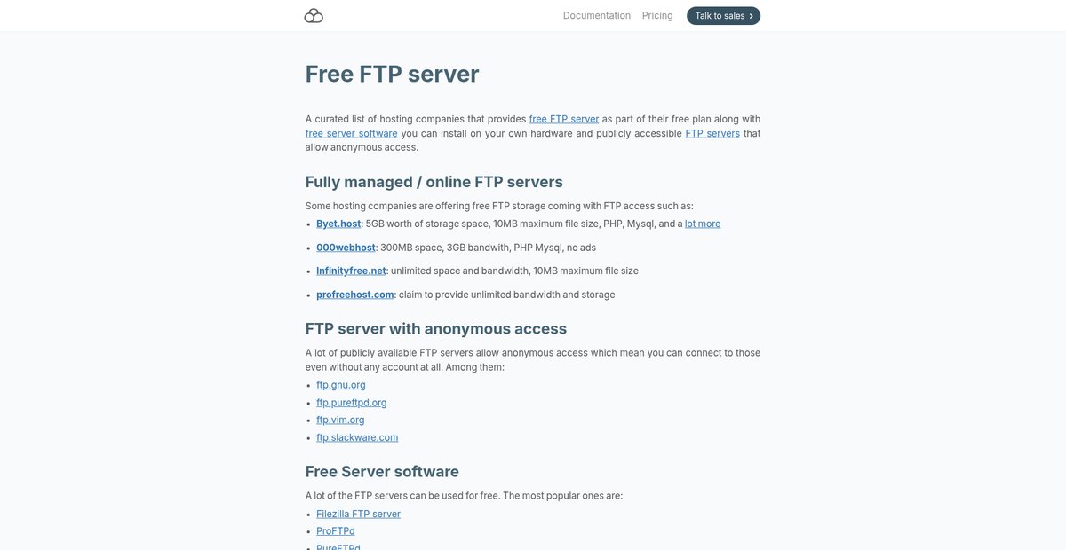 Free FTP server Screenshot