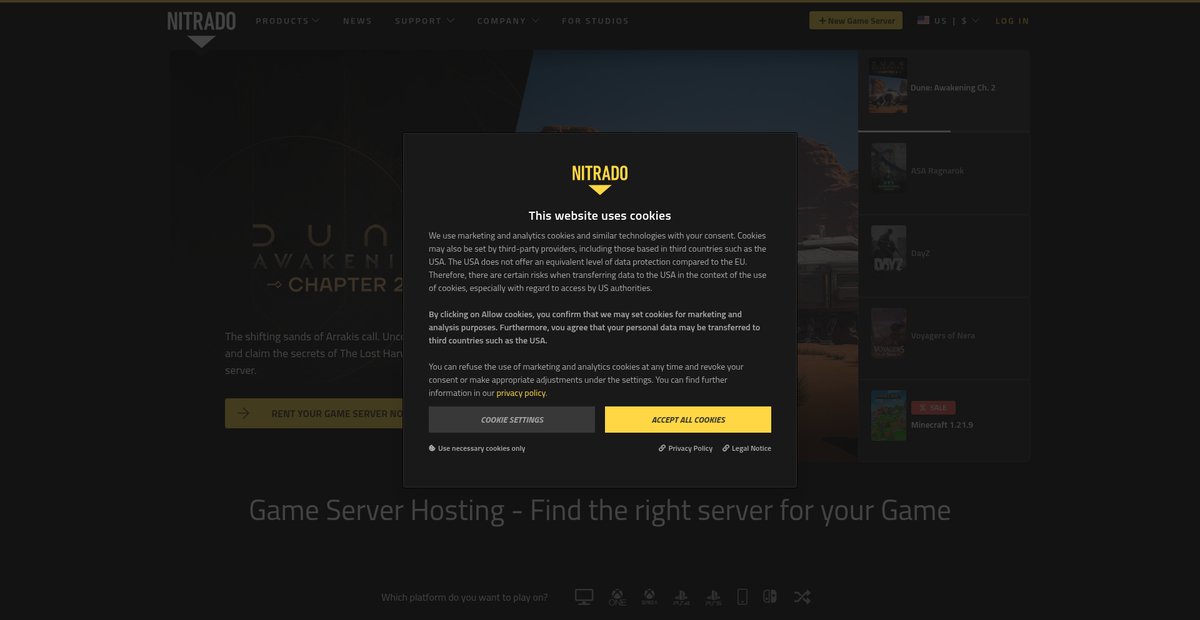 Rent a Gaming Server! Instant & Affordable Hosting Screenshot