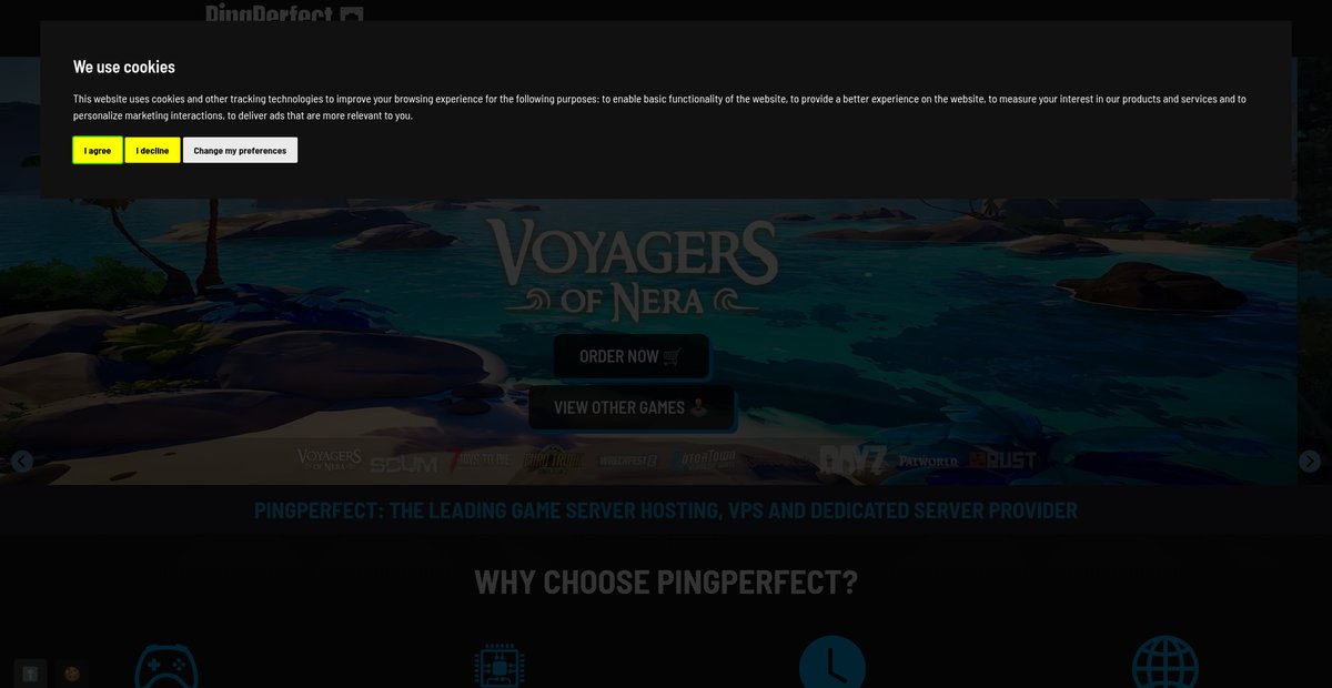 Pingperfect.com: Game Server Hosting and Dedicated ... Screenshot