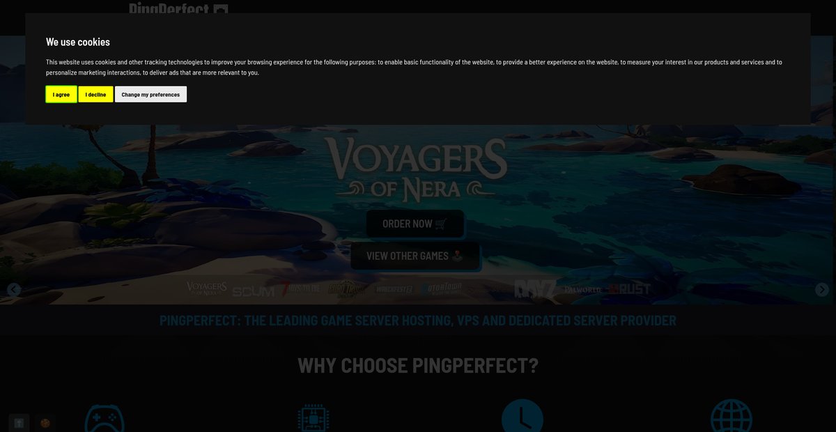 Pingperfect.com: Game Server Hosting and Dedicated ... Screenshot