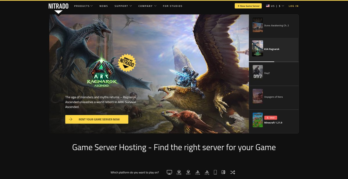 Rent a Gaming Server! Instant & Affordable Hosting Screenshot