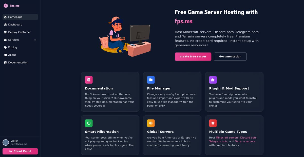 fps.ms - Free Game Server Hosting Screenshot