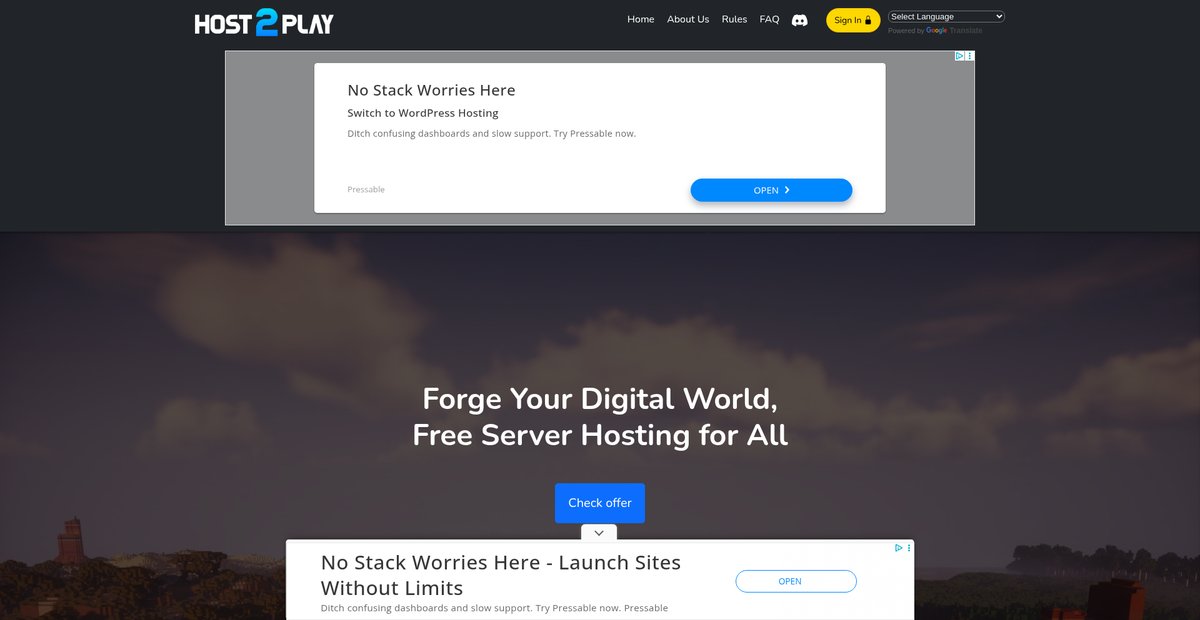 host2play | Free Hosting Screenshot
