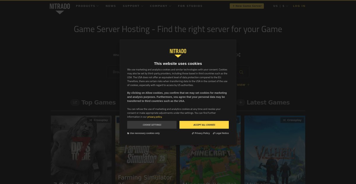 Rent a Gaming Server! Instant & Affordable Hosting Screenshot